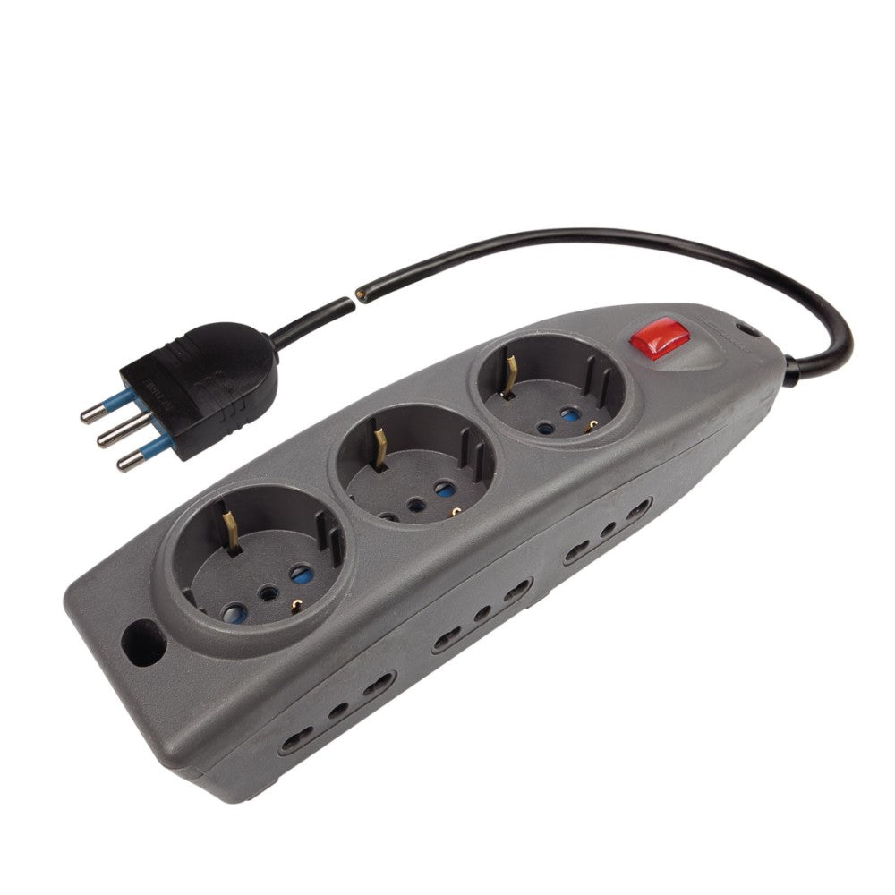 Presa Multipla 3P30-6 10/16A con Interruttore e Cavo Nera - Polypool Presa Multipla 3P30-6 10/16A con Interruttore e Cavo Nera - Polypool